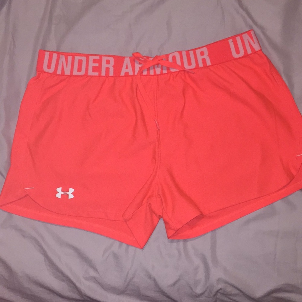 Bright orange under armour shorts